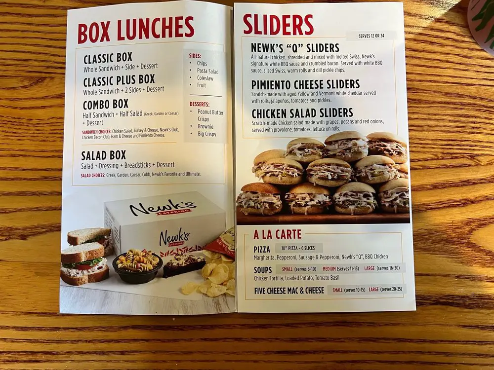 Newk&rsquo;s&nbsp;Menu USA