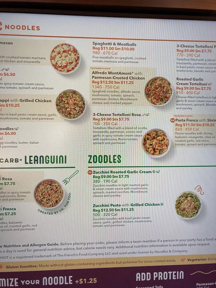 Noodles and Company&nbsp;Menu USA