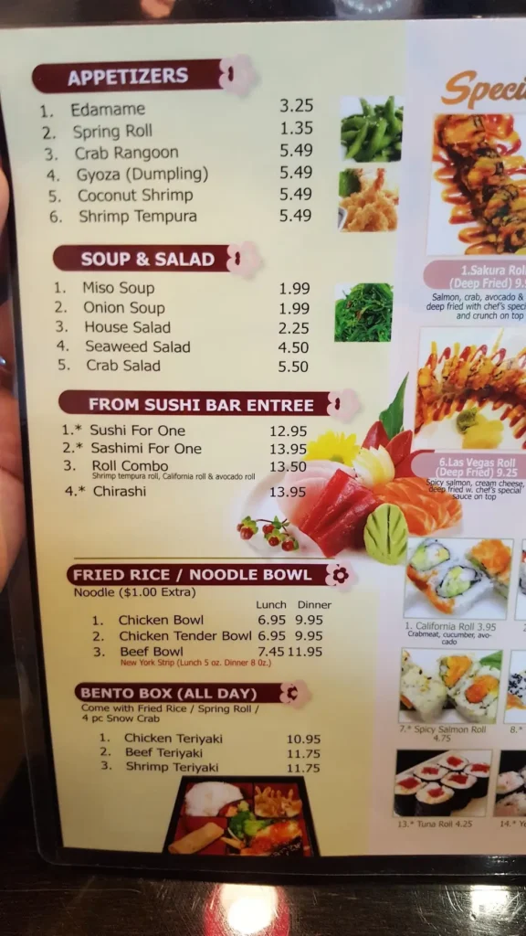 Sakura&nbsp;Menu USA