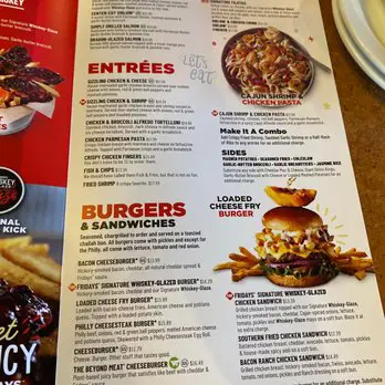 TGI Fridays&nbsp;Menu USA
