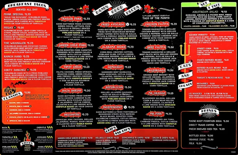 Torchy’s Tacos Menu USA Prices