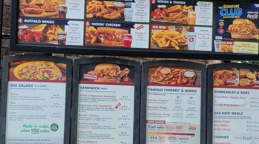 Zaxby’s Menu USA Prices 2026