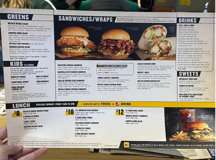 Buffalo Wild Wings Menu USA Prices 2026