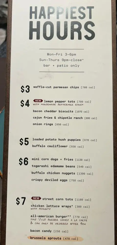 Lazy Dog&nbsp;Menu USA