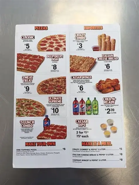 Little Caesars Menu USA Prices 2026