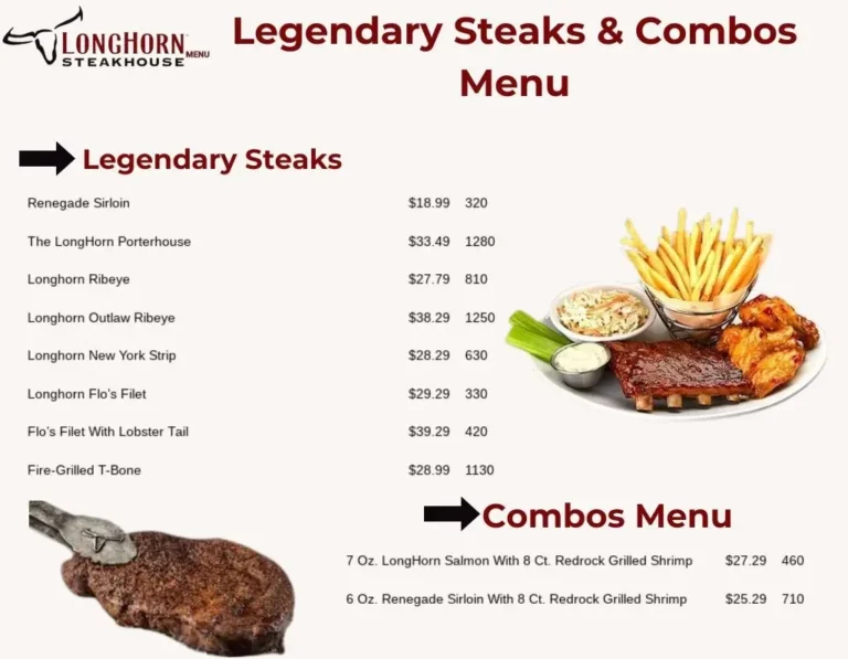 LongHorn Steakhouse Menu USA Prices