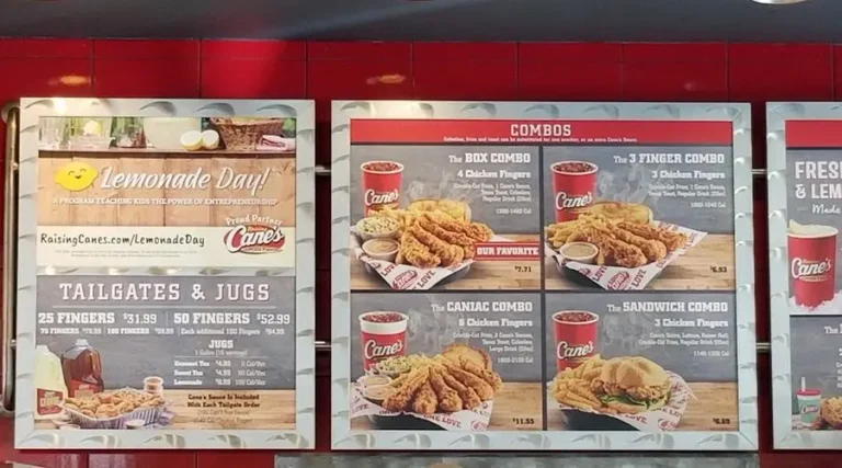 Raising Cane’s Menu USA Prices