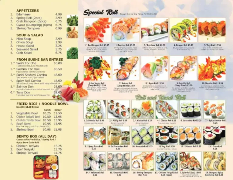 Sakura Menu USA Prices
