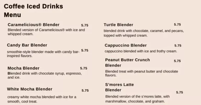 Scooter’s Coffee Menu USA