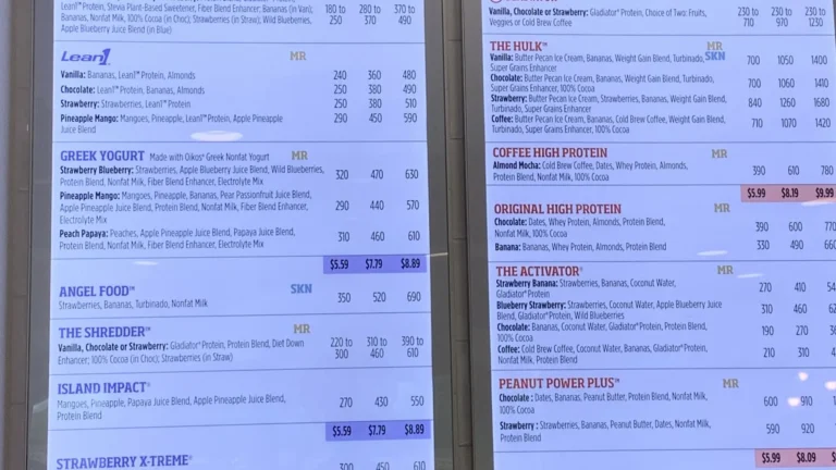 Smoothie King Menu USA Prices