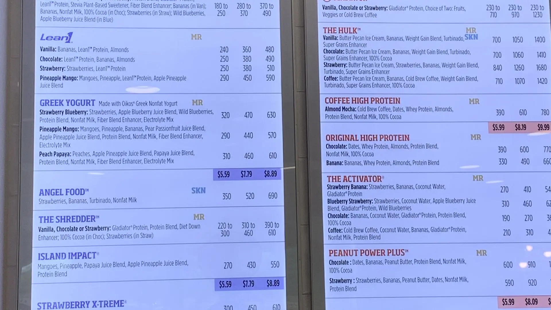 Smoothie King Menu USA Prices 2026