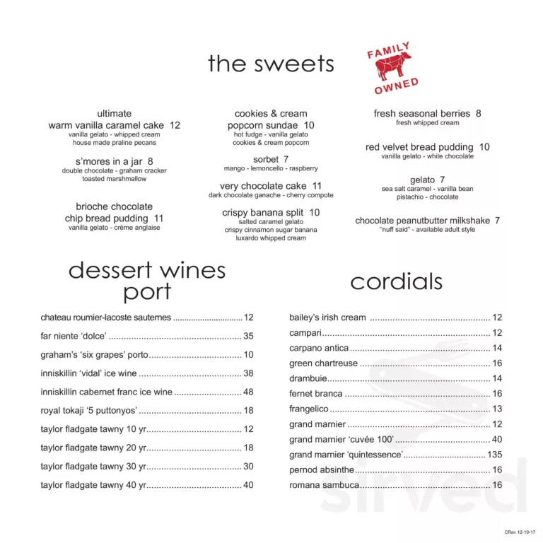 Steak 48 Menu USA