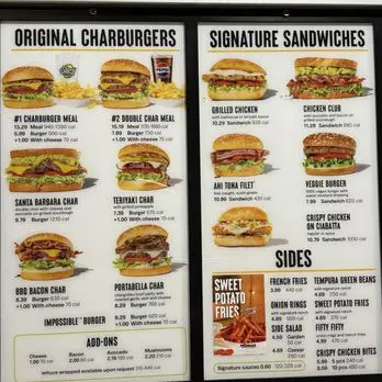 The Habit Burger Grill&nbsp;Menu USA