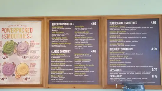 Tropical Cafe Menu USA Prices 2026
