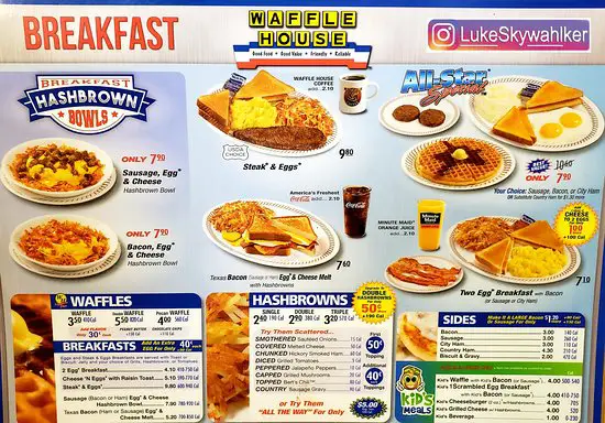 Waffle House Menu USA Prices 2026