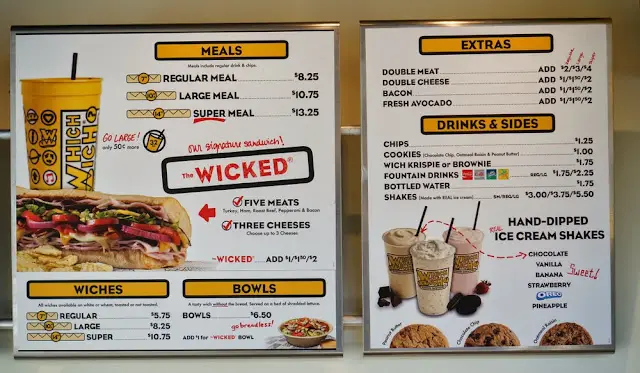 Which Wich Menu USA Prices 2026