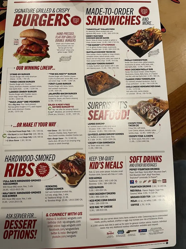 Wings Etc Menu USA Prices 2026